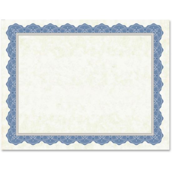 Picture of Geographics Drama Blue Border Blank Certificates - 8.5in x 11in - Inkjet, Laser Compatible with Blue Border - 15 / Pack