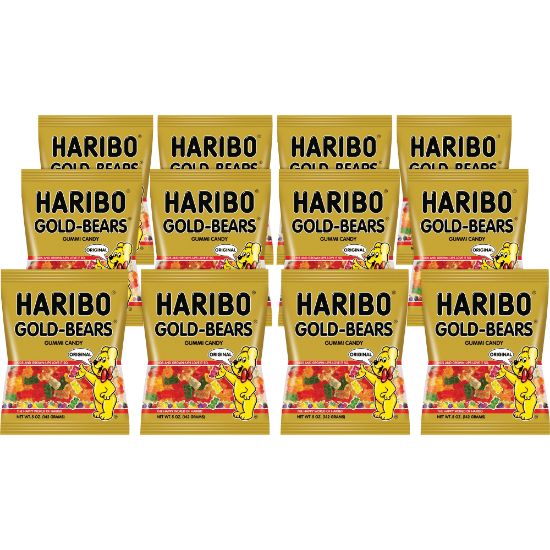 Picture of HARIBO Gold-Bears Gummi Candy - Lemon, Orange, Pineapple, Raspberry, Strawberry - 5 oz - 12 / Carton