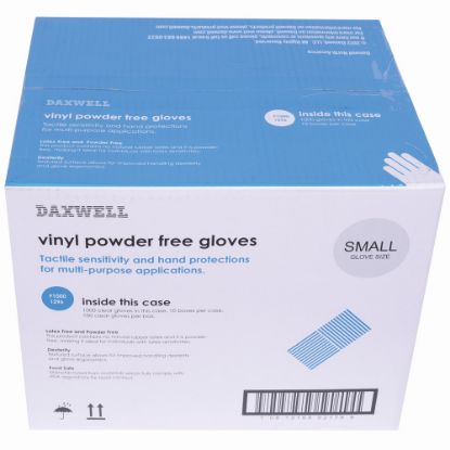 Picture of Daxwell Vinyl Gloves, Small, Clear, 100 Gloves Per Pack, Box Of 10 Packs