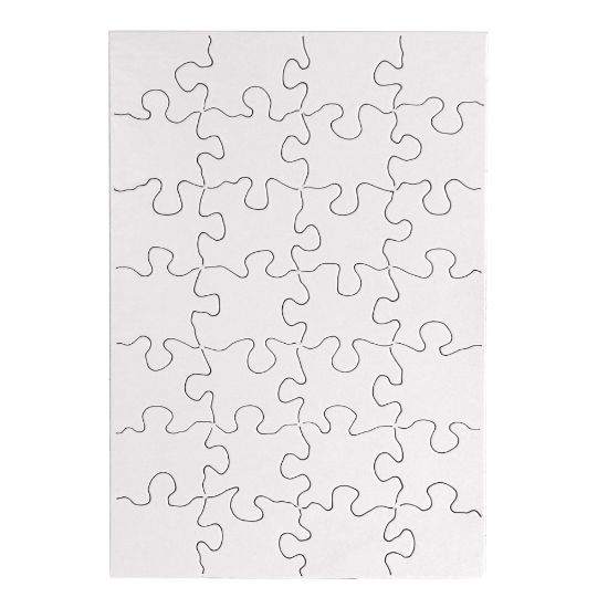 Picture of Hygloss Compoz-A-Puzzles, 5-1/2in x 8in, White, 28 Pieces Per Puzzle, Pack Of 24 Puzzles