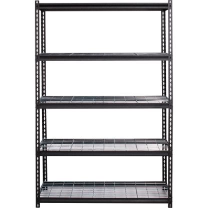 Picture of Lorell Wire Deck Shelving - 72in Height x 48in Width x 18in Depth - Recycled - Black - Steel - 1Each