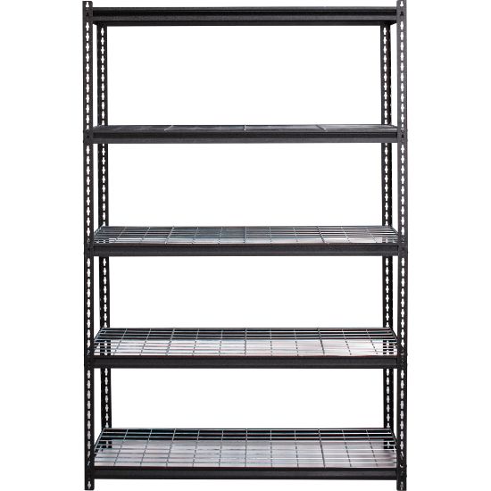 Picture of Lorell Wire Deck Shelving - 72in Height x 48in Width x 18in Depth - Recycled - Black - Steel - 1Each