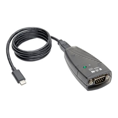 Picture of Eaton Tripp Lite Series USB-C to Serial Adapter (DB9) - Keyspan, High-Speed (M/M), Detachable Cable, TAA - Serial adapter - USB - RS-232 x 1 - black - TAA Compliant