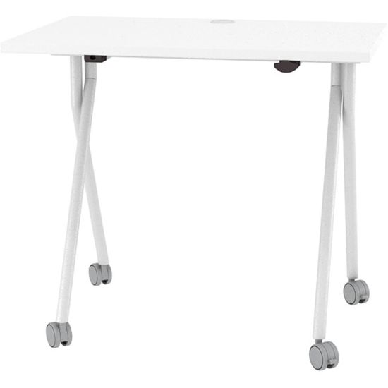 Picture of Boss Office Products 36inW Flip-Top Folding Training Table, White/Silver