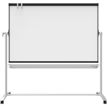 Picture of Quartet Magnetic Mobile Presentation Easel - 48in (4 ft) Width x 36in (3 ft) Height - White Painted Steel Surface - Graphite Frame - Magnetic - Assembly Required - 1 Each