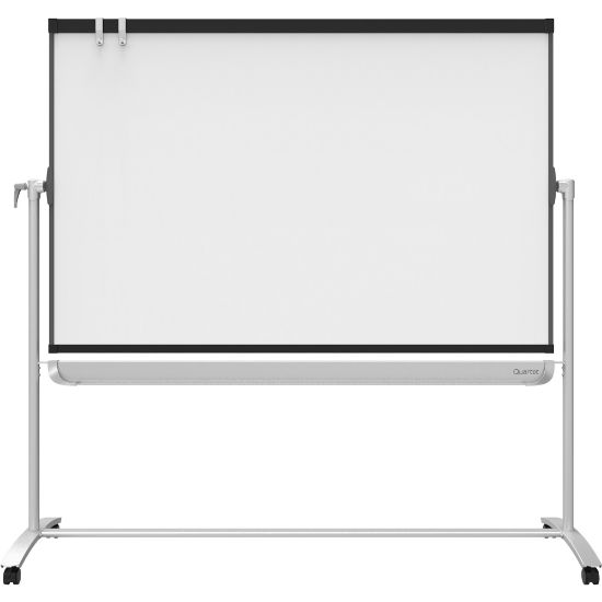 Picture of Quartet Magnetic Mobile Presentation Easel - 48in (4 ft) Width x 36in (3 ft) Height - White Painted Steel Surface - Graphite Frame - Magnetic - Assembly Required - 1 Each