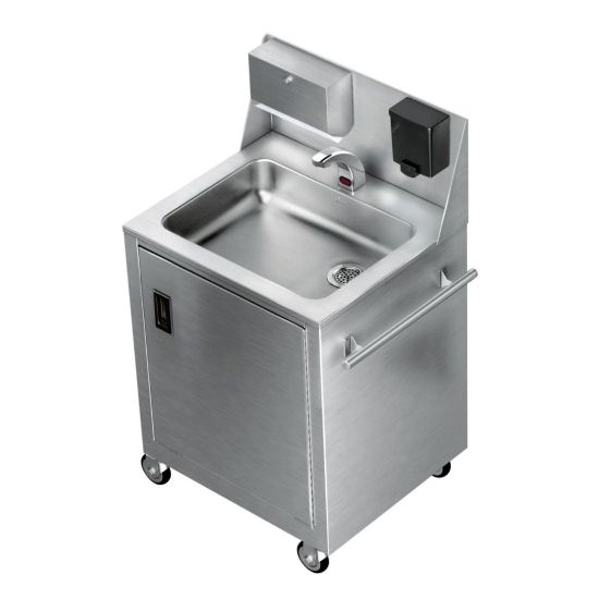 Picture of Zurn JUST Stainless Steel Portable Hand Washing Station, 45-3/4inH x 29-5/8inW x 23-3/16inD, Silver