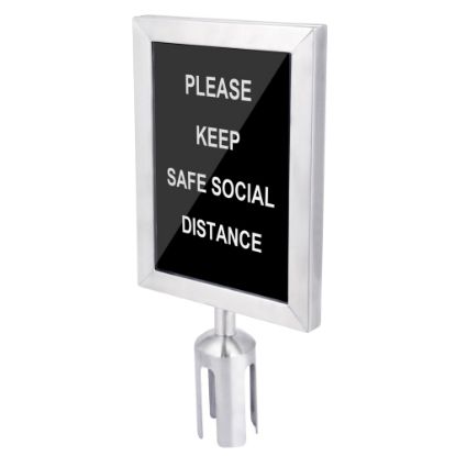 Picture of CSL Double-Sided Sign Holder For 6ft Stanchion, Stainless Steel