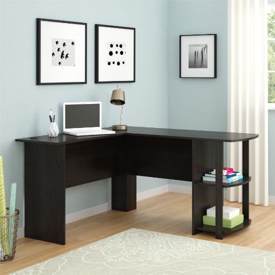 Picture of Ameriwood Home Dakota 54inW L-Shaped Corner Desk With Bookshelves, Espresso