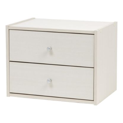 Picture of IRIS TACHI 13inH Modular Stacking Storage Box With Drawers, Off White