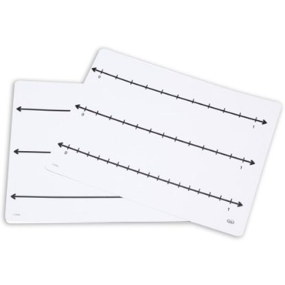 Picture of Didax Write-On/Wipe-Off Fraction Number Line Mats, 9in x 12in, White, Grades 3-5, Pack Of 10 Mats