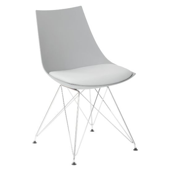 Picture of Ave Six Eiffel Bistro Chairs, Medium Gray/Chrome, Pack Of 2