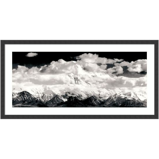 Picture of Amanti Art Mount McKinley Range Clouds Denali National Park Alaska 1948 by Ansel Adams Wood Framed Wall Art Print, 38inW x 19inH, Black