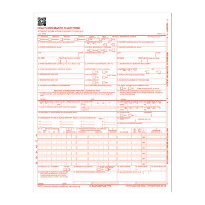 Picture of Adams Health Insurance Claim Forms, 8 1/2in x 11in, White, Pack Of 250