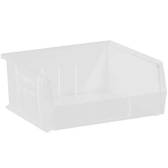 Picture of Partners Brand Plastic Stack & Hang Bin Storage Boxes, Small Size, 5in x 11in x 10 7/8in, Clear, Case Of 6