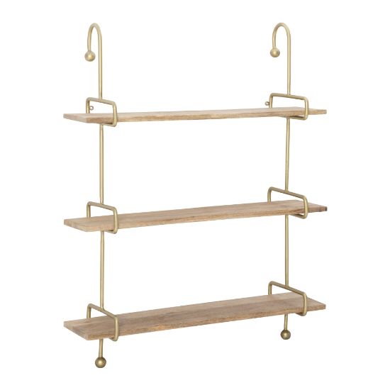 Picture of Powell Wheelan Wall Shelf, 39inH x 31inW x 8-1/2inD, Natural/Gold