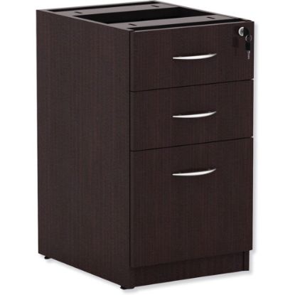 Picture of ALERA Valencia Box/Box/File Full Pedestal, 15.63w x 20.5d x 28.5h, Espresso - 15.6in x 20.5in x 28.5in - 3 x Drawer(s) for Box, File - Legal, Letter - Leveling Glide, Durable - Espresso - Wood Grain