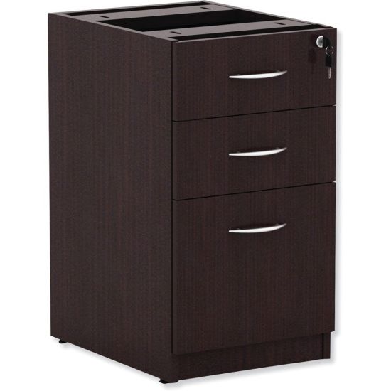 Picture of ALERA Valencia Box/Box/File Full Pedestal, 15.63w x 20.5d x 28.5h, Espresso - 15.6in x 20.5in x 28.5in - 3 x Drawer(s) for Box, File - Legal, Letter - Leveling Glide, Durable - Espresso - Wood Grain