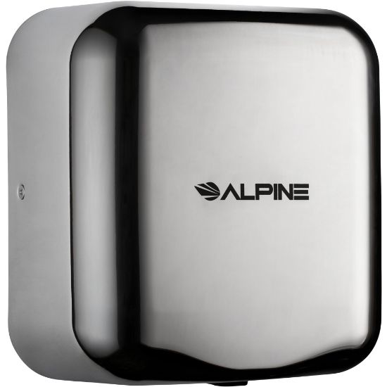 Picture of Alpine Industries Hemlock Commercial Automatic High-Speed Electric Hand Dryer With Wall Guard, Chrome