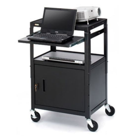 Picture of Bretford CA2642NS Presentation Cart With Cabinet, 42inH x 24inW x 18inD, Black