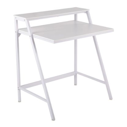 Picture of LumiSource 2-Tier 32inW Computer Desk, Matte White