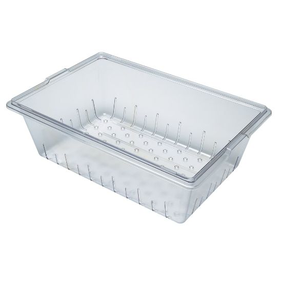 Picture of Cambro Camwear Food Box Colander Pans, 5-1/4inH x 18inW x 26inD, Clear, Set Of 6 Pans