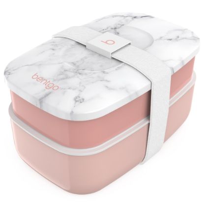 Picture of Bentgo Classic All-In-One Lunch Box Container, 3-13/16inH x 4-3/4inW x 7-1/8inD, Blush Marble