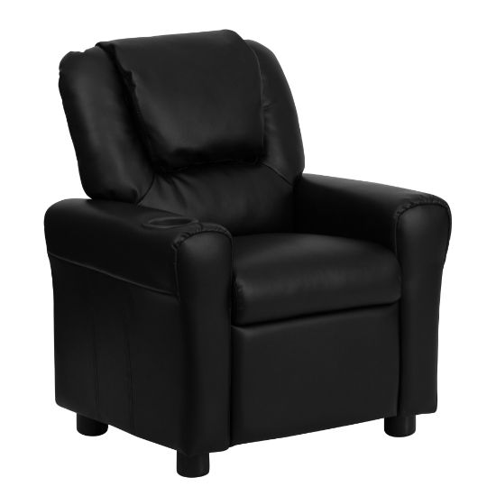 Picture of Flash Furniture Contemporary Kids Recliner With Cup Holder And Headrest, Black