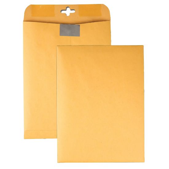 Picture of Quality Park Postage Savings ClearClasp Envelopes, 9in x 12in, Brown Kraft, Pack Of 100