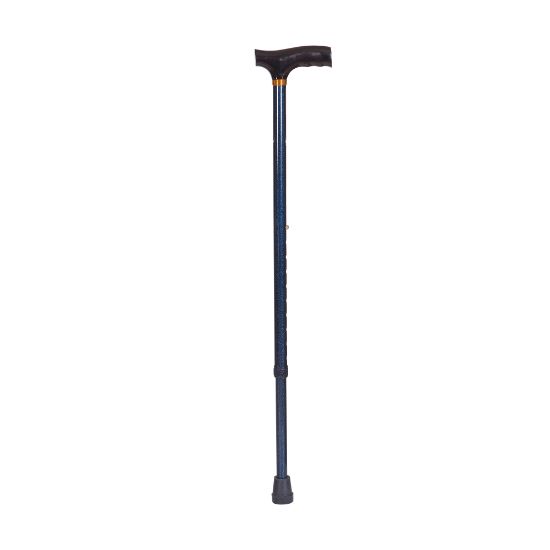 Picture of DMI Adjustable Derby Top Aluminum Folding Walking Cane, 40in, Blue Ice