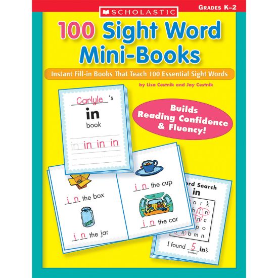 Picture of Scholastic Teacher Resources 100 Sight Word Mini-Books Workbook, Kindergarten To Grade 2