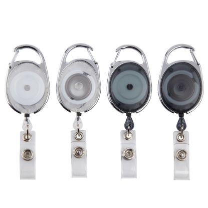 Picture of Office Depot Brand Carabiner-Style ID Card Reels, Assorted Colors, Pack Of 4