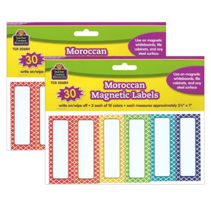 Picture of Teacher Created Resources Moroccan Magnetic Labels, 30 Labels Per Pack, Set Of 2 Packs