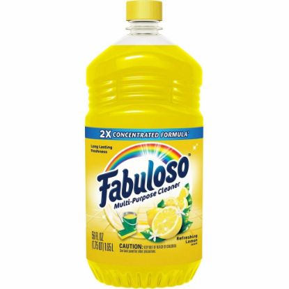 Picture of Fabuloso Multi-Purpose Cleaner - 56 fl oz (1.8 quart) - Lemon Scent - 1 Bottle - Rinse-free, Residue-free, Long Lasting - Yellow