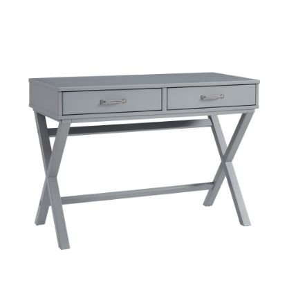 Picture of Linon Frances 42inW Home Office Computer Desk With Drawers, Gray