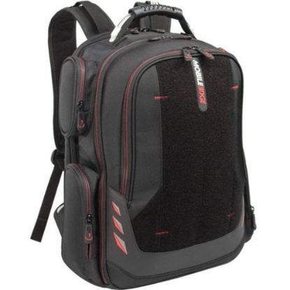 Picture of Mobile Edge Core Carrying Case (Backpack) for 17.3in Apple iPad Notebook - Black, Red - Ballistic Nylon Body - Checkpoint Friendly - Shoulder Strap, Trolley Strap, Handle - 19.5in Height x 17in Width x 9in Depth