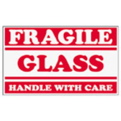 Picture of Tape Logic Preprinted Shipping Labels, SCL547, "Fragile Glass Handle With Care," 3in x 5in, Red/White, Pack Of 500