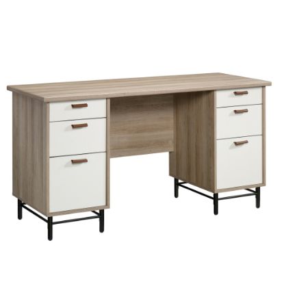 Picture of Sauder Anda Norr 57inW Executive Computer Desk, Sky Oak/White