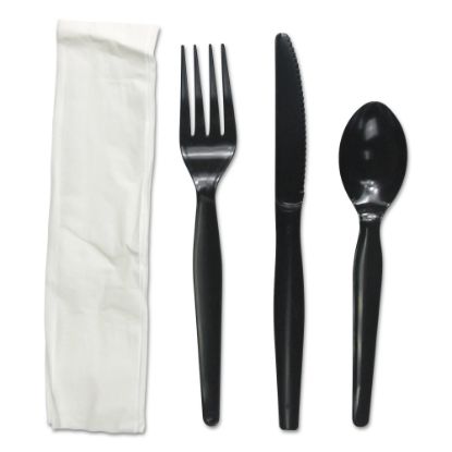 Picture of Boardwalk Heavyweight 4-Piece Cutlery Kits, Black, Pack Of 250 Kits