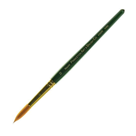 Picture of Princeton Series 4350 Ashley Paint Brush, Size 12, Round Bristle, Synthetic, Green