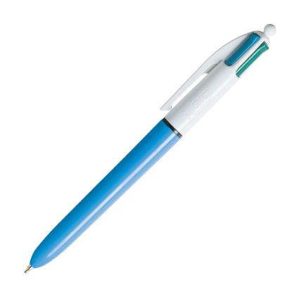 Picture of BIC 4-Color Retractable Ballpoint Pen, Medium Point, 1.0 mm, Blue Barrel, Assorted Ink Colors