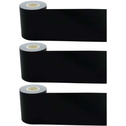 Picture of Teacher Created Resources Straight Rolled Border Trim, Black, 50' Per Roll, Pack Of 3 Rolls