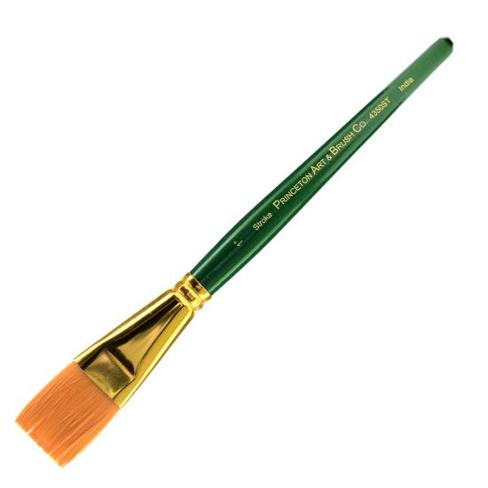 Picture of Princeton Series 4350 Ashley Paint Brush, 1in, Stroke Bristle, Synthetic, Green