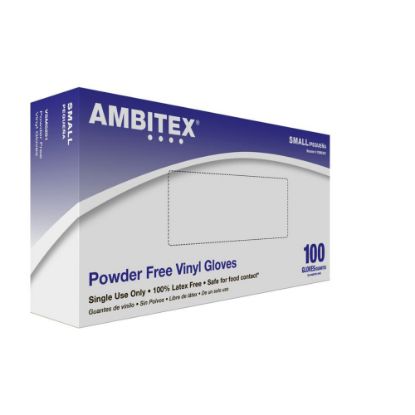 Picture of Tradex International Powder-Free Vinyl General Purpose Gloves, Small, Clear, Box Of 100