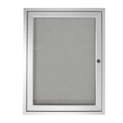 Picture of Ghent 1 Door Enclosed Vinyl Bulletin Board, Satin Aluminum Frame, 36inH x 36inW, Silver