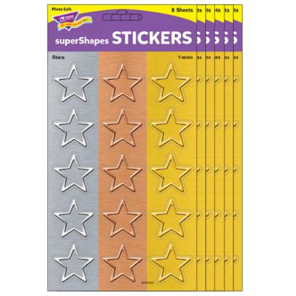 Picture of Trend superShapes Stickers, Metal Stars, 120 Stickers Per Pack, Set Of 6 Packs