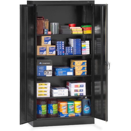 Picture of Standard Storage Cabinet, 4 Adjustable Shelves, 18in x 72inD, Black