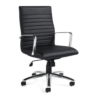 Picture of Offices To Go Luxehide Executive Bonded Leather Chair With Stitch Detail, Black