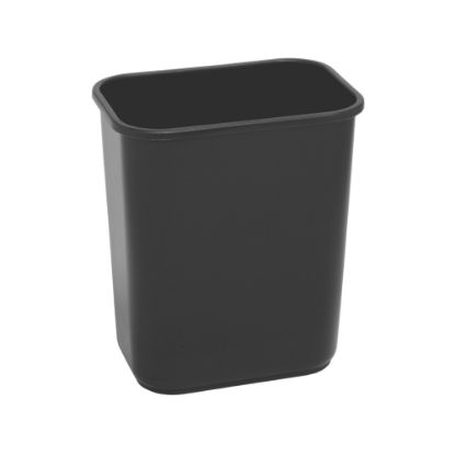 Picture of Highmark Rectangular Plastic Wastebasket, 6.5 Gallons, 15inH x 10inW x 14-1/4inD, Black