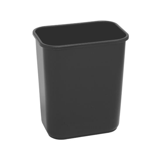 Picture of Highmark Rectangular Plastic Wastebasket, 6.5 Gallons, 15inH x 10inW x 14-1/4inD, Black